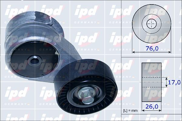 IPD 15-3864 - Ремъчен обтегач, пистов ремък vvparts.bg