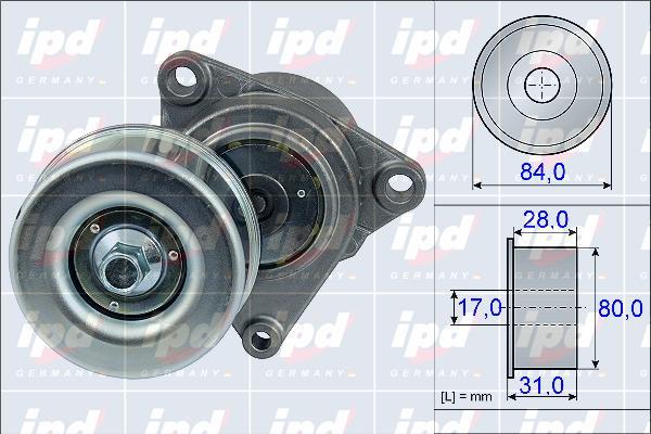 IPD 15-3863 - Ремъчен обтегач, пистов ремък vvparts.bg