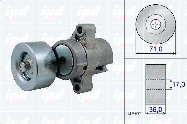 IPD 15-3808 - Ремъчен обтегач, пистов ремък vvparts.bg