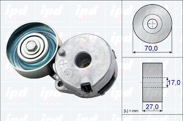 IPD 15-3807 - Ремъчен обтегач, пистов ремък vvparts.bg