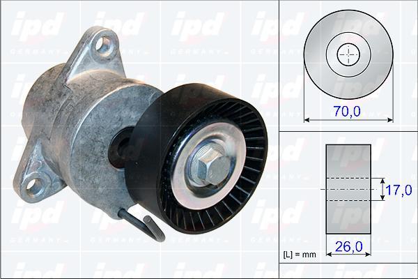 IPD 15-3810 - Ремъчен обтегач, пистов ремък vvparts.bg