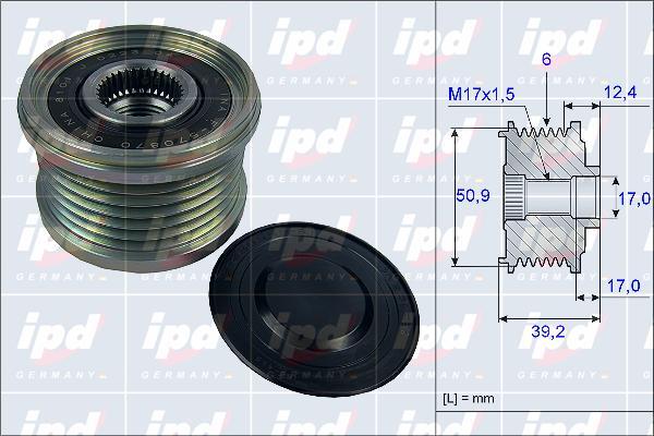 IPD 15-3887 - Ремъчна шайба, генератор vvparts.bg