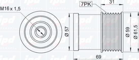 IPD 15-3353 - Ремъчна шайба, генератор vvparts.bg