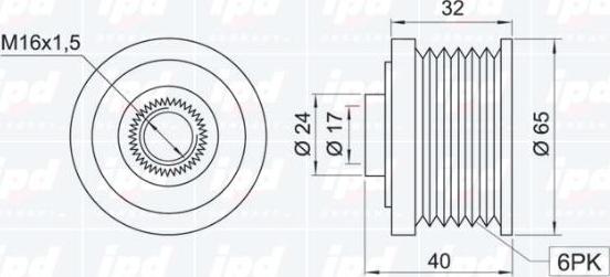 IPD 15-3334 - Ремъчна шайба, генератор vvparts.bg