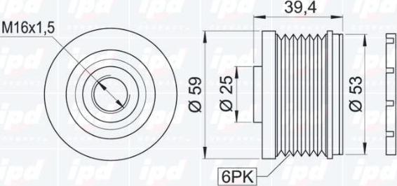 IPD 15-3370 - Ремъчна шайба, генератор vvparts.bg