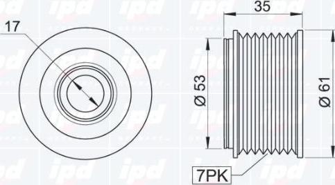 IPD 15-3299 - Ремъчна шайба, генератор vvparts.bg