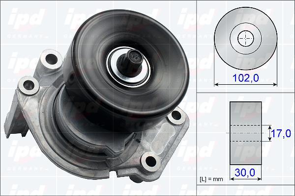 IPD 15-3701 - Ремъчен обтегач, пистов ремък vvparts.bg