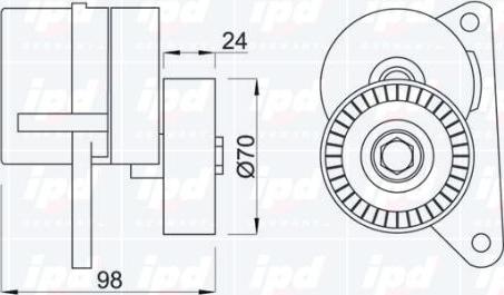 IPD 10-0296 - Ремъчен обтегач, пистов ремък vvparts.bg