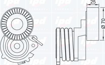 IPD 10-1043 - Ремъчен обтегач, пистов ремък vvparts.bg