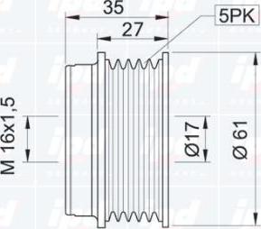IPD 12-0012 - Ремъчна шайба, генератор vvparts.bg