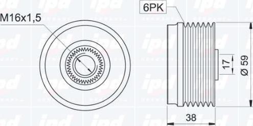 IPD 12-0886 - Ремъчна шайба, генератор vvparts.bg