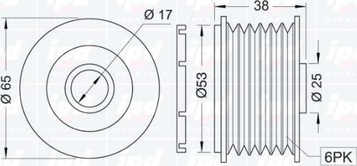 IPD 12-0883 - Ремъчна шайба, генератор vvparts.bg