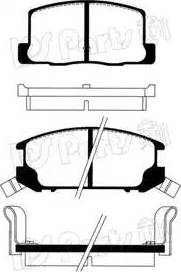 IPS Parts IBR-1204 - Комплект спирачно феродо, дискови спирачки vvparts.bg