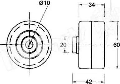 IPS Parts ITB-6121 - Паразитна / водеща ролка, зъбен ремък vvparts.bg