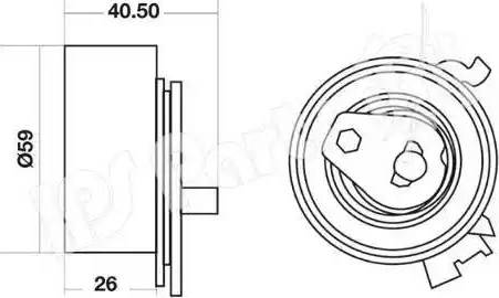 IPS Parts ITB-6W10 - Ремъчен обтегач, ангренаж vvparts.bg