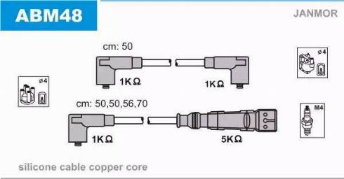 Janmor ABM48 - Комплект запалителеи кабели vvparts.bg