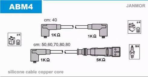 Janmor ABM4 - Комплект запалителеи кабели vvparts.bg