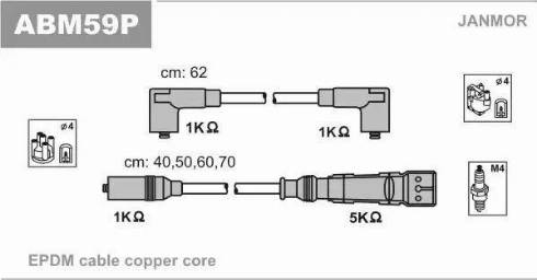 Janmor ABM59P - Комплект запалителеи кабели vvparts.bg