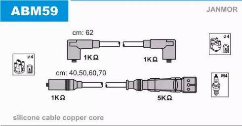 Janmor ABM59 - Комплект запалителеи кабели vvparts.bg