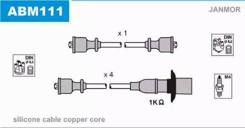 Janmor ABM111 - Комплект запалителеи кабели vvparts.bg