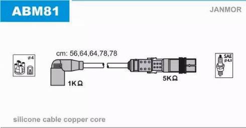 Janmor ABM81 - Комплект запалителеи кабели vvparts.bg