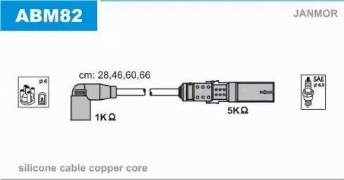 Janmor ABM82 - Комплект запалителеи кабели vvparts.bg