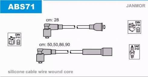 Janmor ABS71 - Комплект запалителеи кабели vvparts.bg