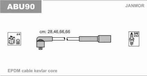 Janmor ABU90 - Комплект запалителеи кабели vvparts.bg