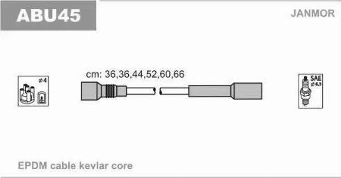 Janmor ABU45 - Комплект запалителеи кабели vvparts.bg