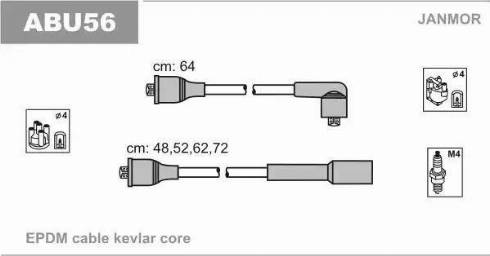 Janmor ABU56 - Комплект запалителеи кабели vvparts.bg