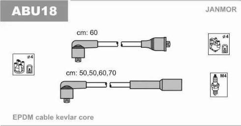 Janmor ABU18 - Комплект запалителеи кабели vvparts.bg
