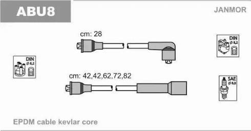 Janmor ABU8 - Комплект запалителеи кабели vvparts.bg