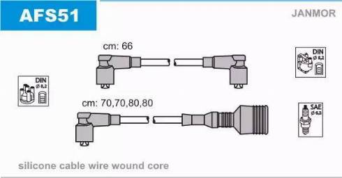Janmor AFS51 - Комплект запалителеи кабели vvparts.bg