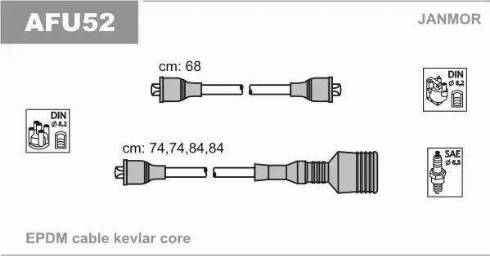 Janmor AFU52 - Комплект запалителеи кабели vvparts.bg