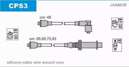 Janmor CPS3 - Комплект запалителеи кабели vvparts.bg