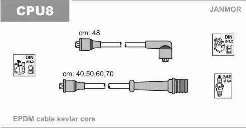 Janmor CPU8 - Комплект запалителеи кабели vvparts.bg