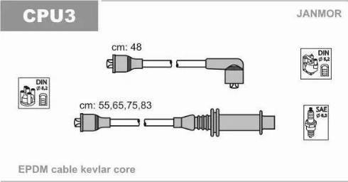 Janmor CPU3 - Комплект запалителеи кабели vvparts.bg