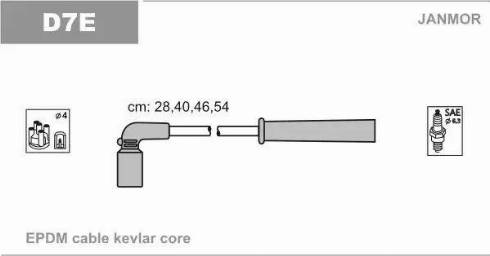 Janmor D7E - Комплект запалителеи кабели vvparts.bg