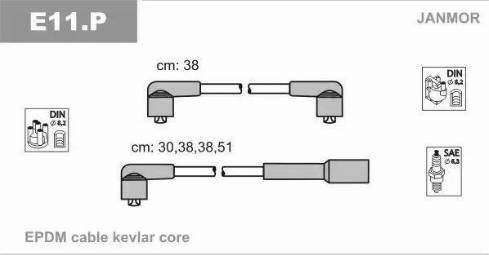 Janmor E11.P - Комплект запалителеи кабели vvparts.bg