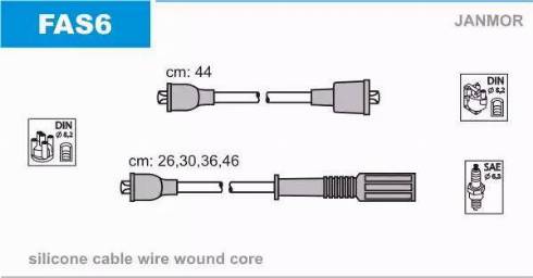 Janmor FAS6 - Комплект запалителеи кабели vvparts.bg