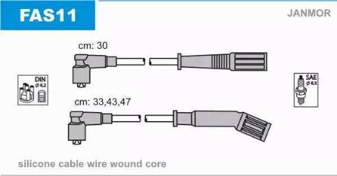Janmor FAS11 - Комплект запалителеи кабели vvparts.bg