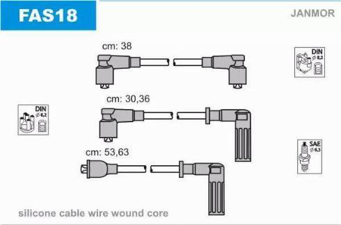 Janmor FAS18 - Комплект запалителеи кабели vvparts.bg