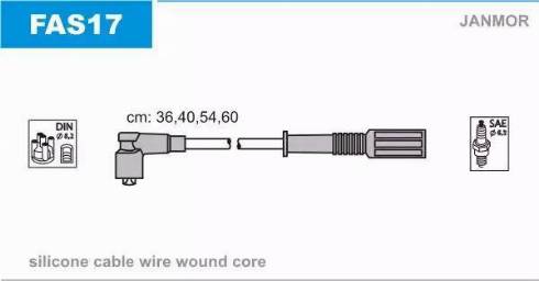 Janmor FAS17 - Комплект запалителеи кабели vvparts.bg