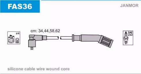 Janmor FAS36 - Комплект запалителеи кабели vvparts.bg