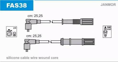 Janmor FAS38 - Комплект запалителеи кабели vvparts.bg