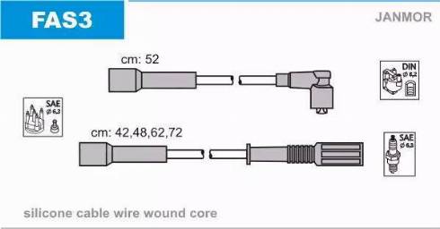Janmor FAS3 - Комплект запалителеи кабели vvparts.bg