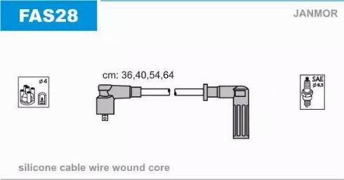 Janmor FAS28 - Комплект запалителеи кабели vvparts.bg