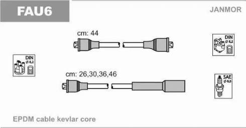 Janmor FAU6 - Комплект запалителеи кабели vvparts.bg