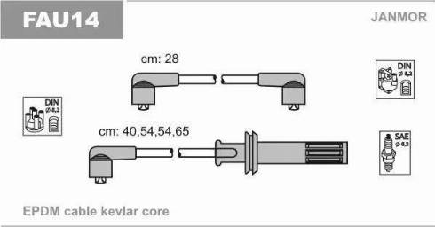 Janmor FAU14 - Комплект запалителеи кабели vvparts.bg