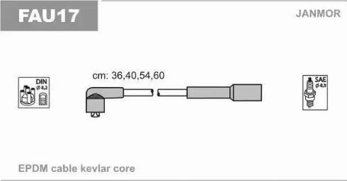 Janmor FAU17 - Комплект запалителеи кабели vvparts.bg